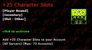 +25 Character Slots