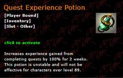 Quest Experience Potion
