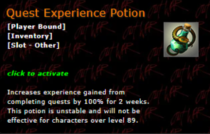 Quest Experience Potion